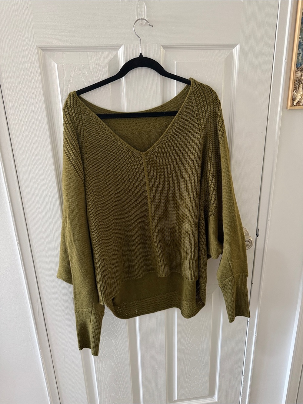 Olive Green V-Neck Women's Sweater NWOT SIZE XL